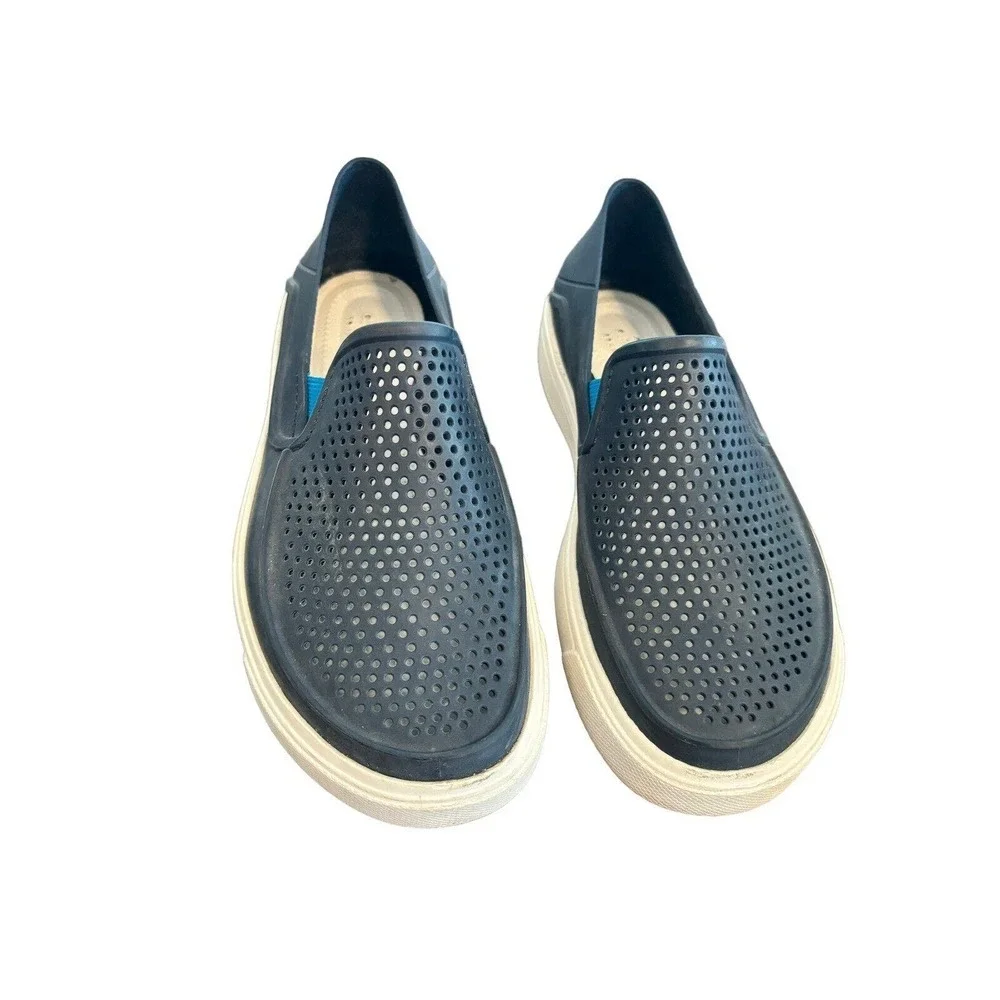 Iconic Crocs Little Kids Youth Navy Blue Rubber Holes Water Beach Junior sz 1